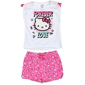 HELLO KITTY Girls Toddler 2PC Short Set